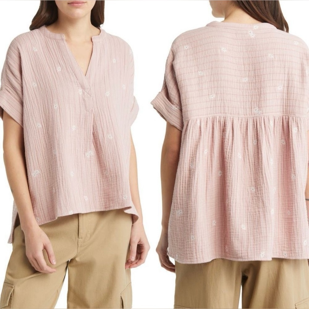 Madewell Pink Textured Blouse